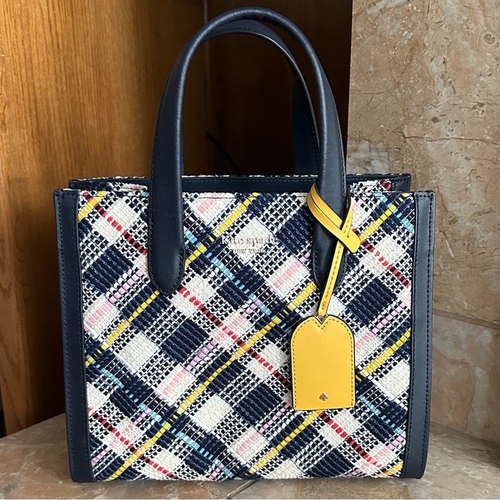 Kate Spade Manhattan Small Tote Navy Tweed